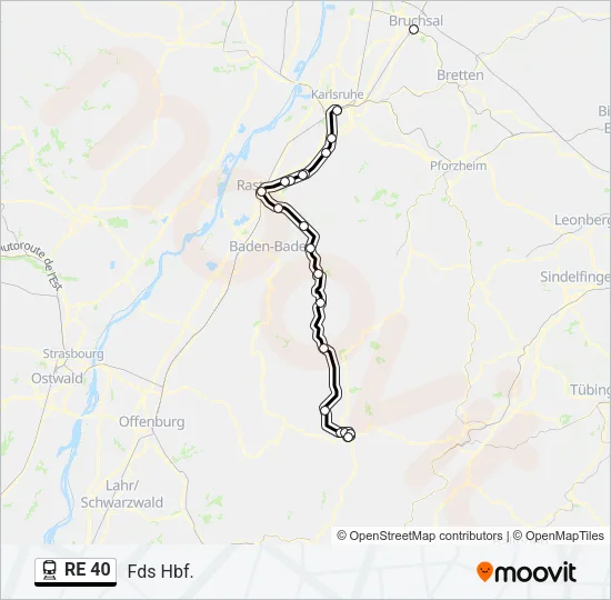 RE 40 Train Line Map