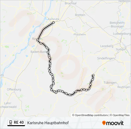 RE 40 Train Line Map