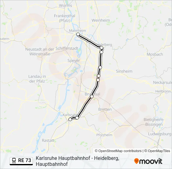 RE 73 Train Line Map