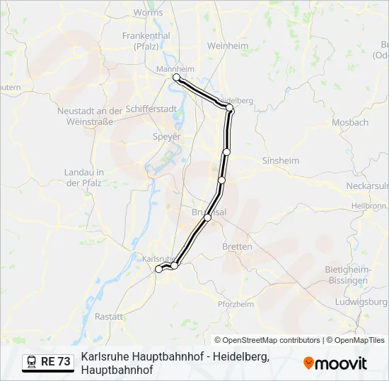 RE 73 Train Line Map