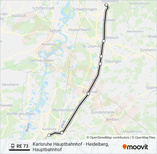 RE 73 Train Line Map