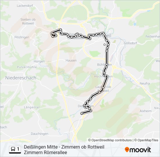 1 Bus Line Map