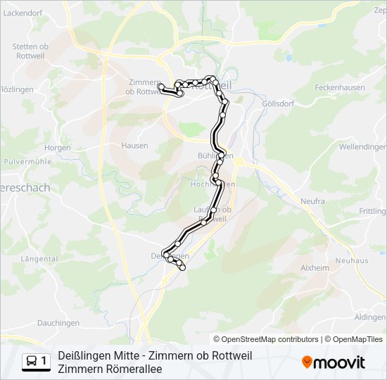 1 Bus Line Map