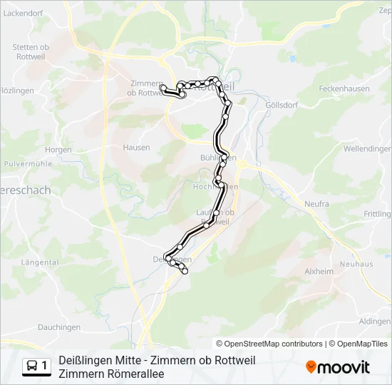 1 Bus Line Map