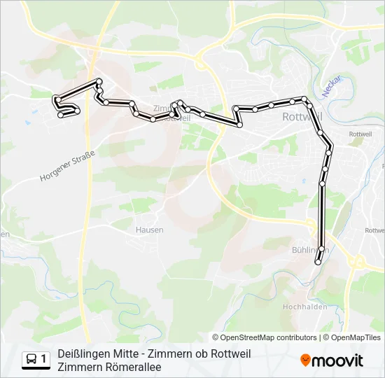 1 Bus Line Map