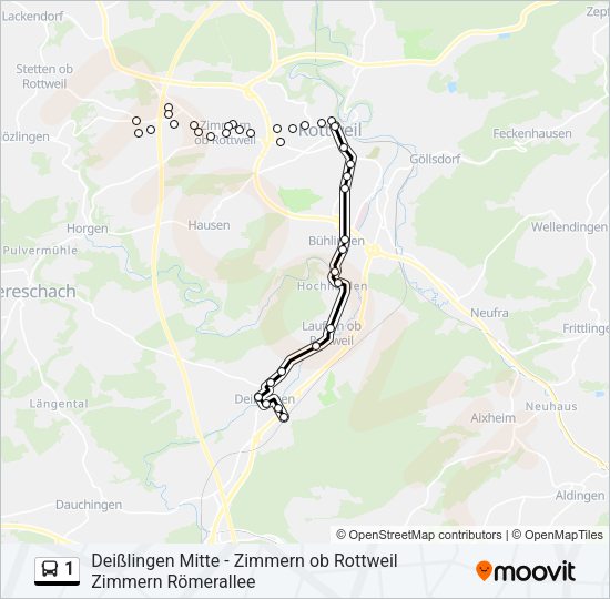 1 Bus Line Map