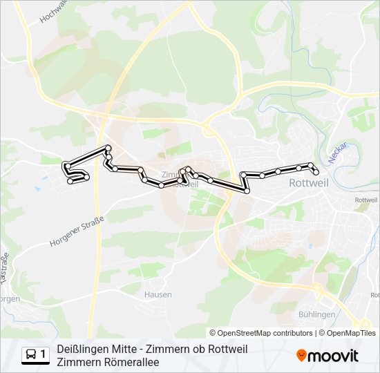 1 Bus Line Map