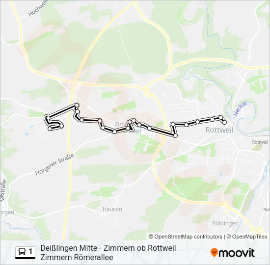 1 Bus Line Map