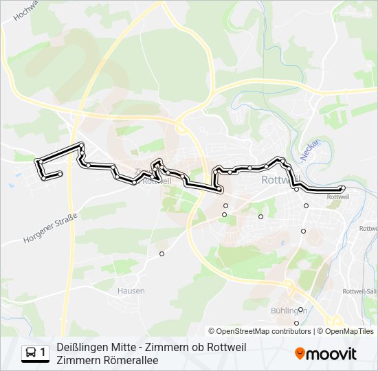 1 Bus Line Map