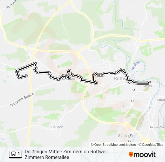 1 Bus Line Map