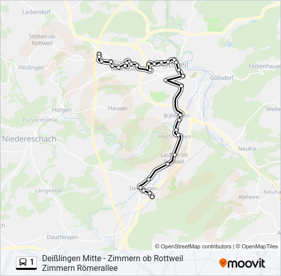 1 Bus Line Map