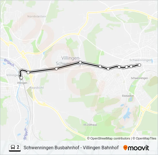2 Bus Line Map