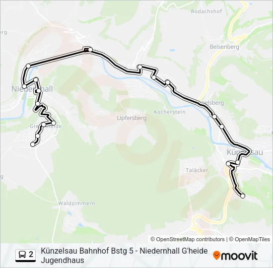 2 Bus Line Map