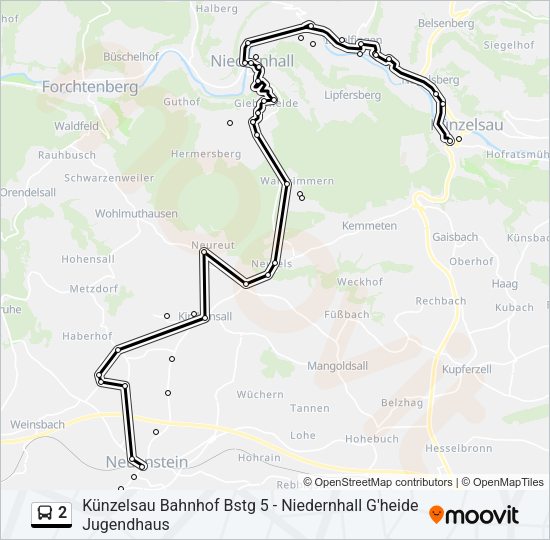 2 Bus Line Map