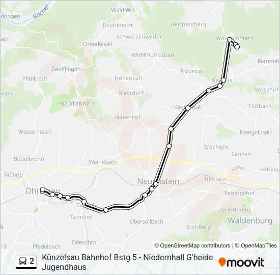 2 Bus Line Map