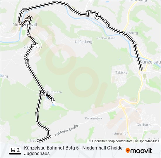 2 Bus Line Map