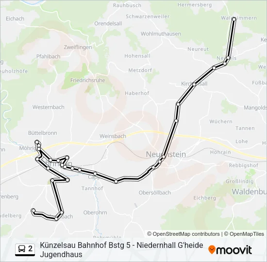 2 Bus Line Map