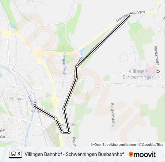 3 Bus Line Map