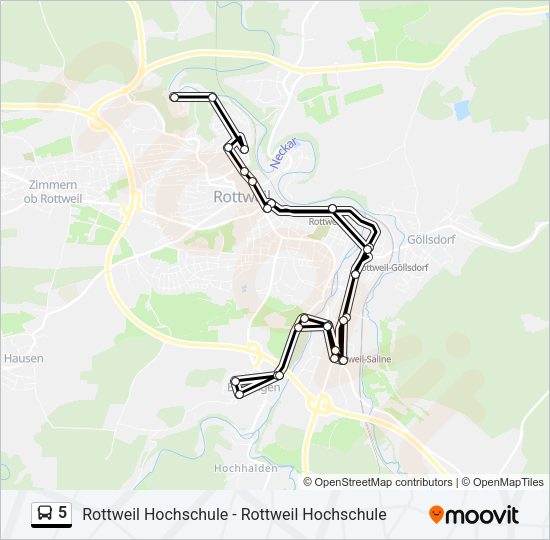 5 Bus Line Map