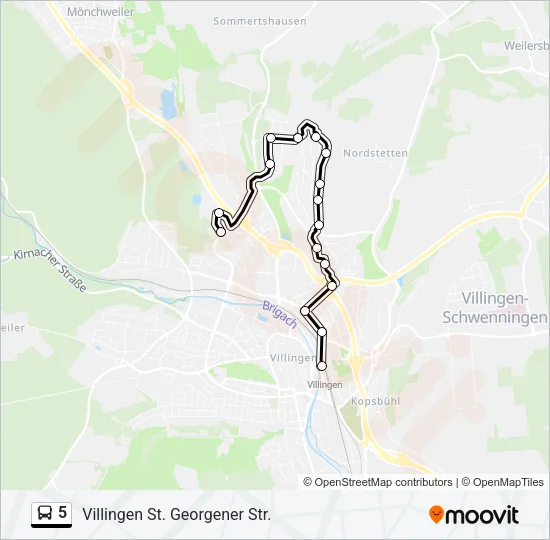 5 Bus Line Map