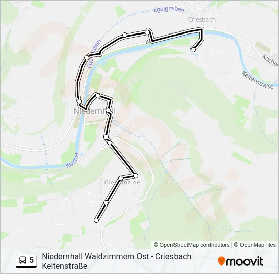 5 Bus Line Map