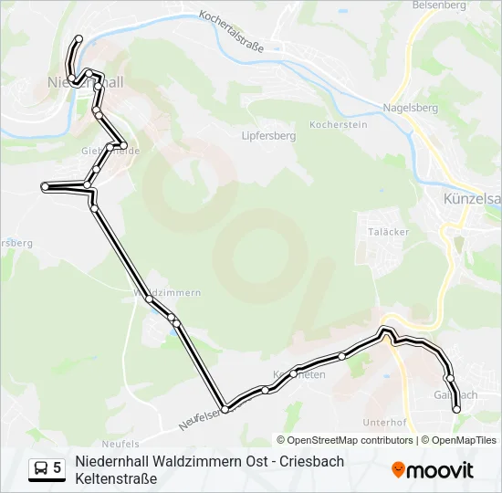 5 Bus Line Map
