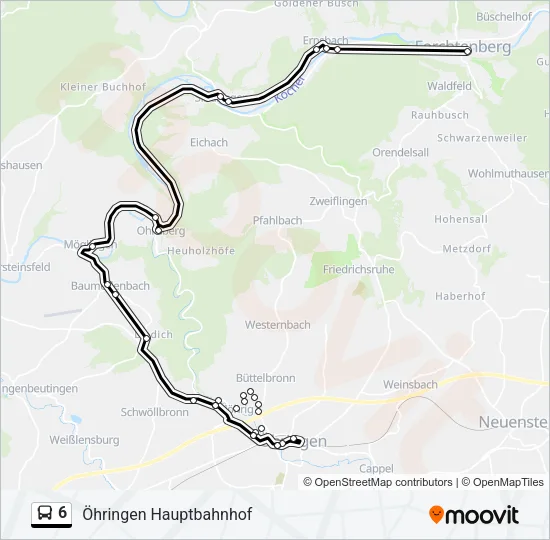 6 Bus Line Map