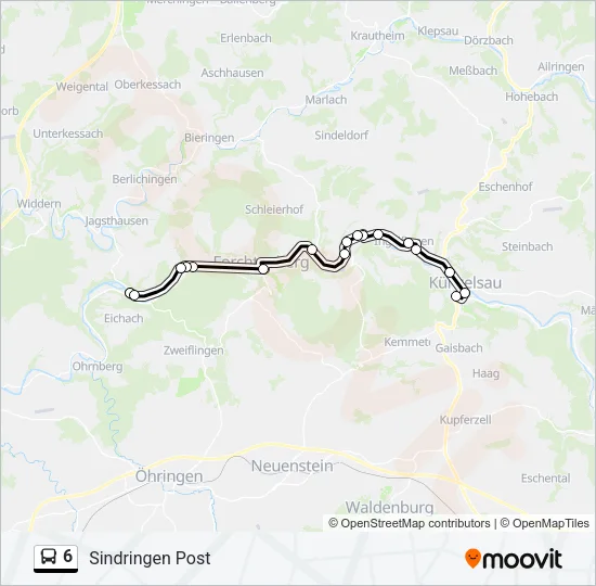 6 Bus Line Map