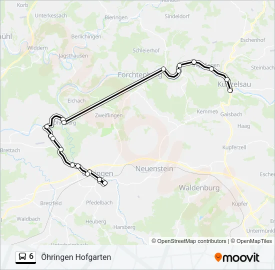 6 Bus Line Map