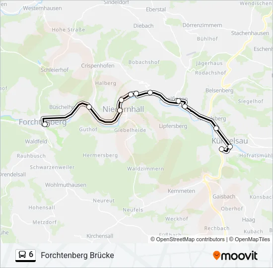 6 Bus Line Map