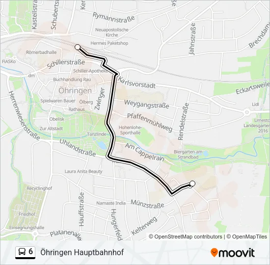 6 Bus Line Map