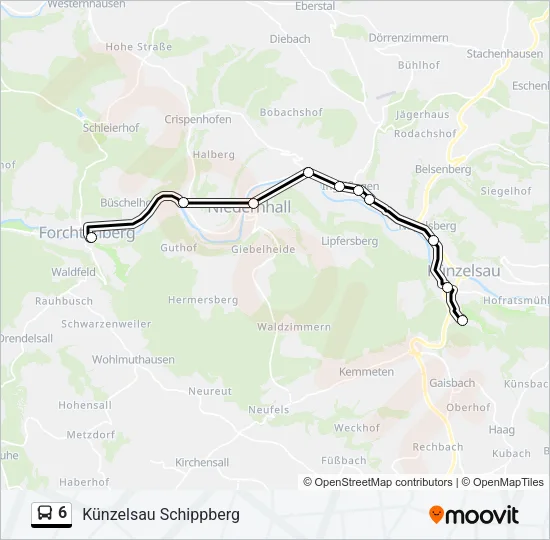 6 Bus Line Map