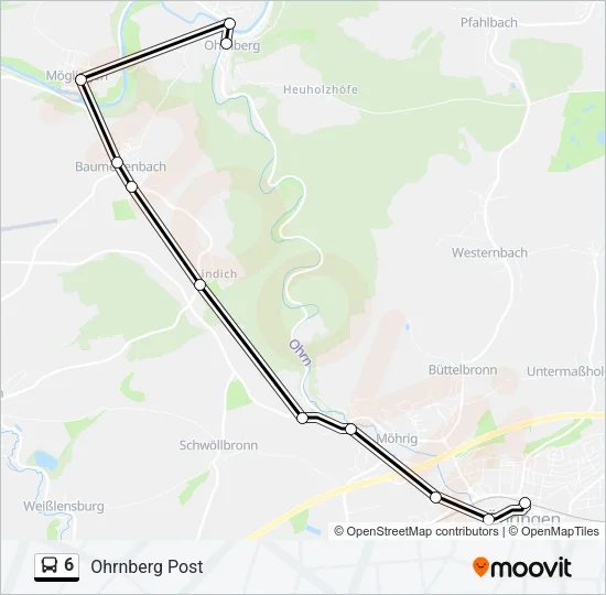 6 Bus Line Map