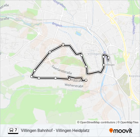 7 Bus Line Map