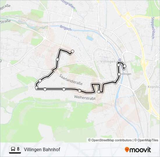 8 Bus Line Map