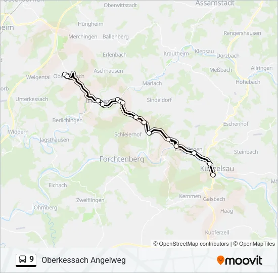 9 Bus Line Map