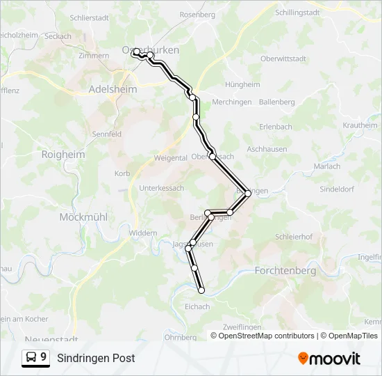 9 Bus Line Map
