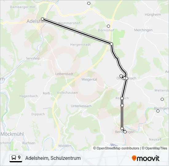 9 Bus Line Map