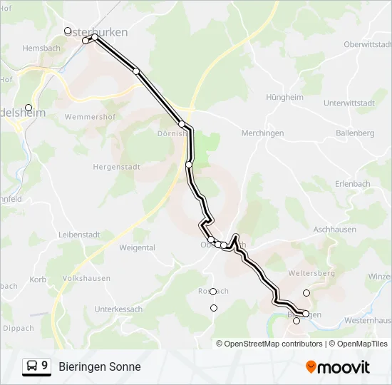 9 Bus Line Map