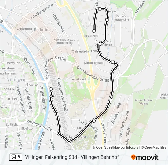9 Bus Line Map