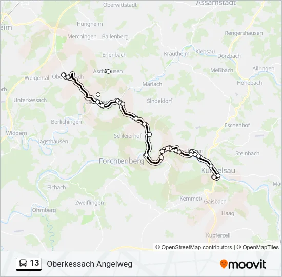 13 Bus Line Map