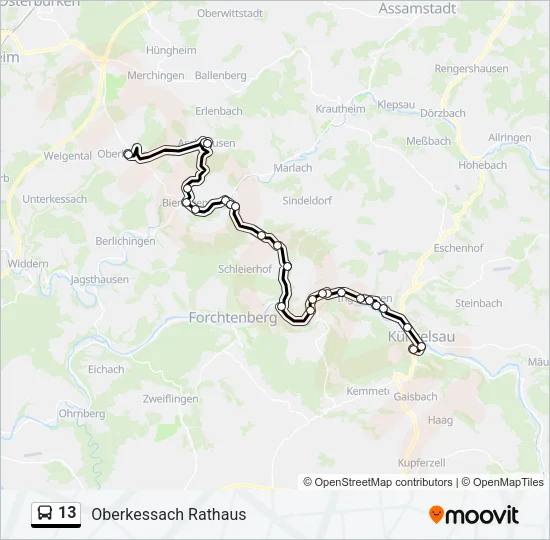 13 Bus Line Map