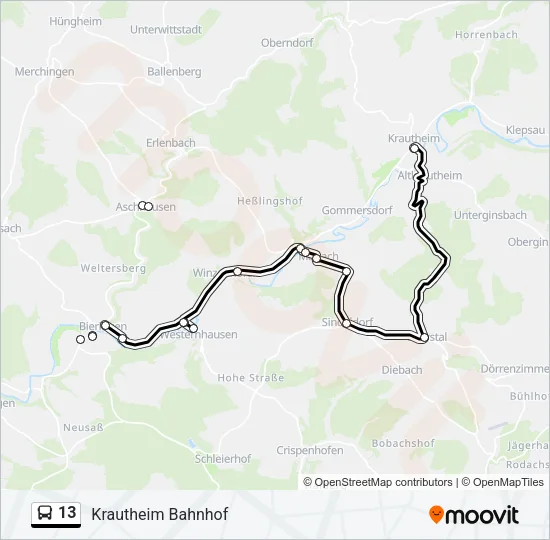 13 Bus Line Map