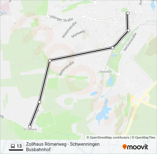 13 Bus Line Map
