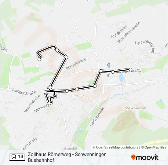 13 Bus Line Map