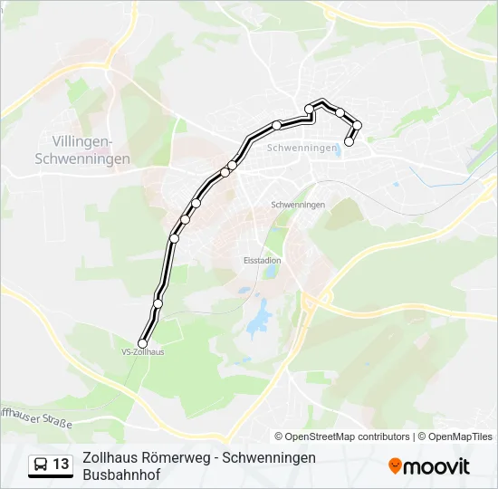 13 Bus Line Map