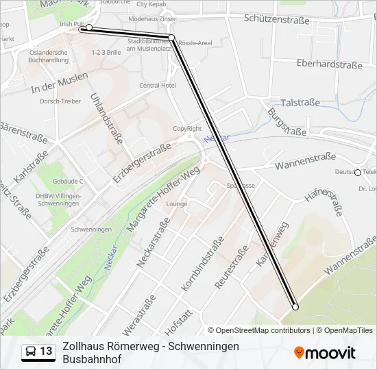 13 Bus Line Map