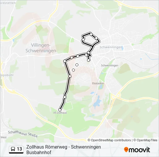 13 Bus Line Map