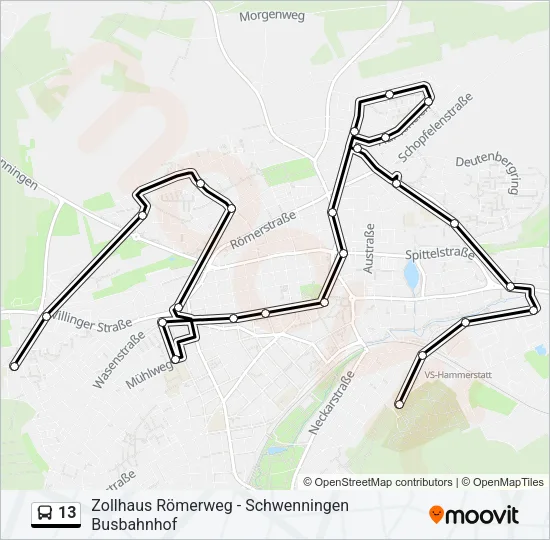 13 Bus Line Map