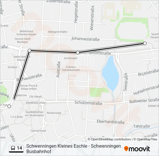 14 Bus Line Map